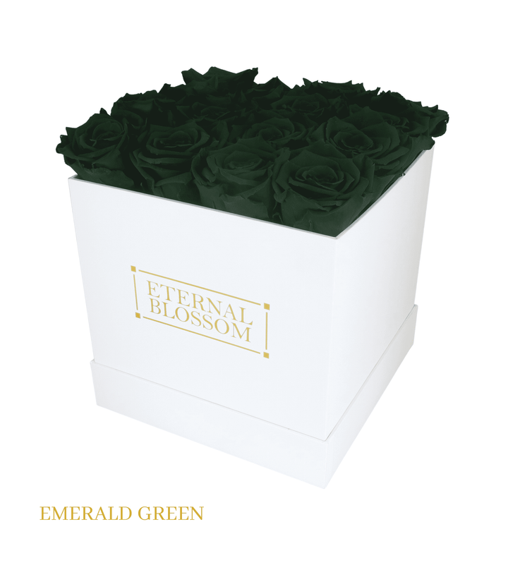 16 Piece Blossom Box - White Box - All Colours of Year Lasting Infinity Roses - Eternal Blossom