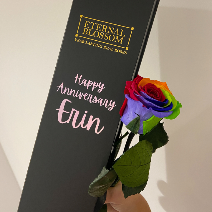 Personalised Individual Long Stem Rose - Year Lasting Infinity Roses