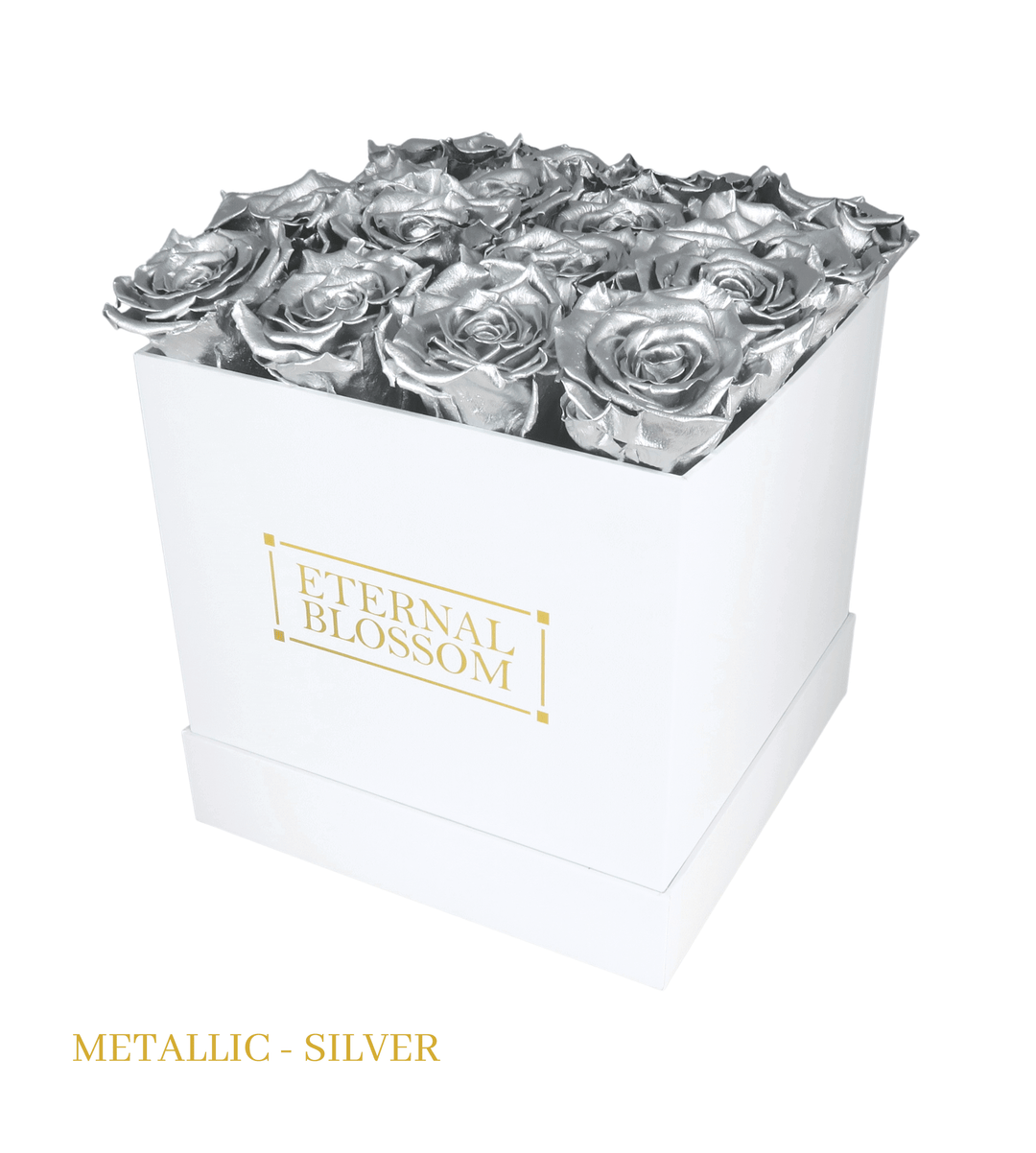 16 Piece Blossom Box - White Box - All Colours of Year Lasting Infinity Roses - Eternal Blossom