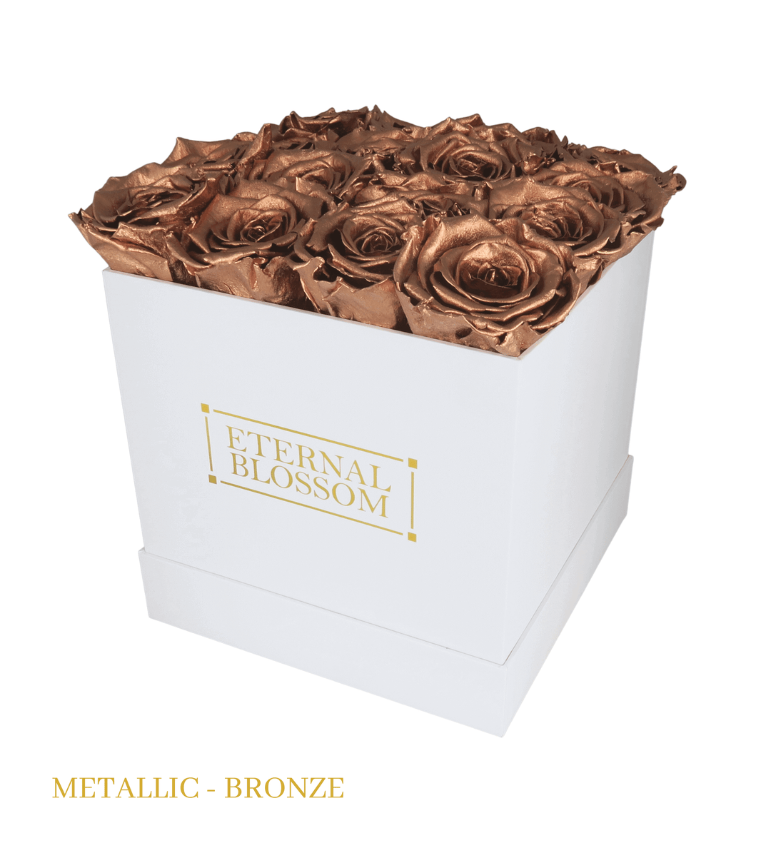 16 Piece Blossom Box - White Box - All Colours of Year Lasting Infinity Roses - Eternal Blossom