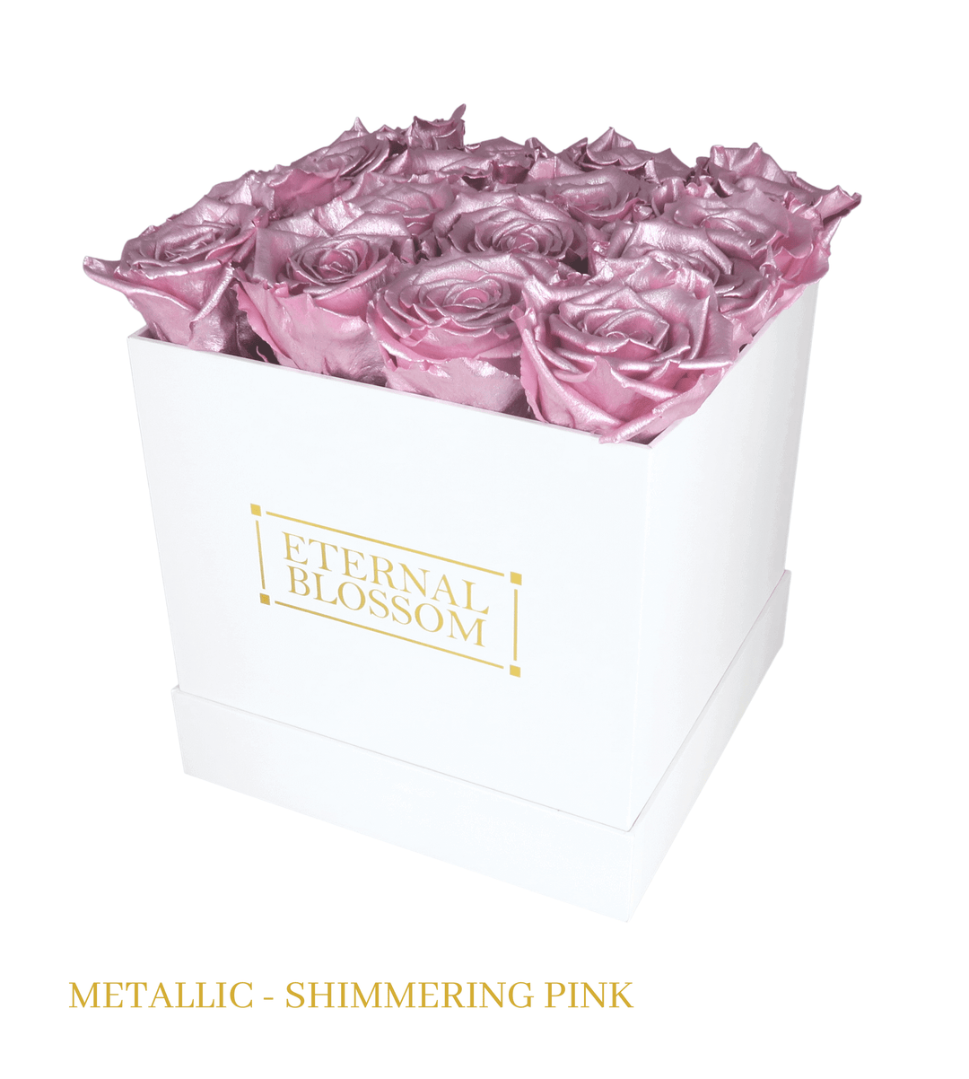 16 Piece Blossom Box - White Box - All Colours of Year Lasting Infinity Roses - Eternal Blossom