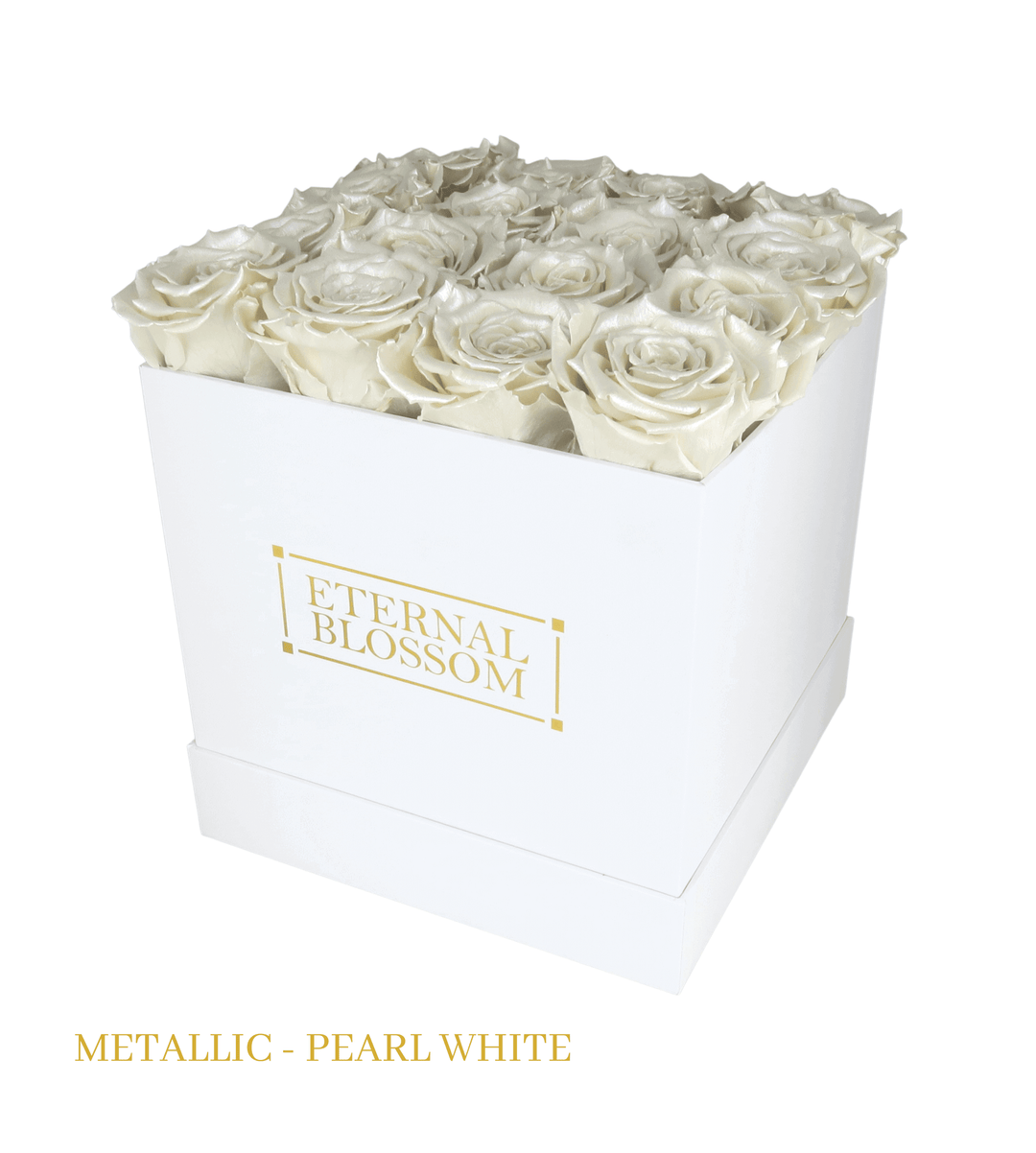 16 Piece Blossom Box - White Box - All Colours of Year Lasting Infinity Roses - Eternal Blossom