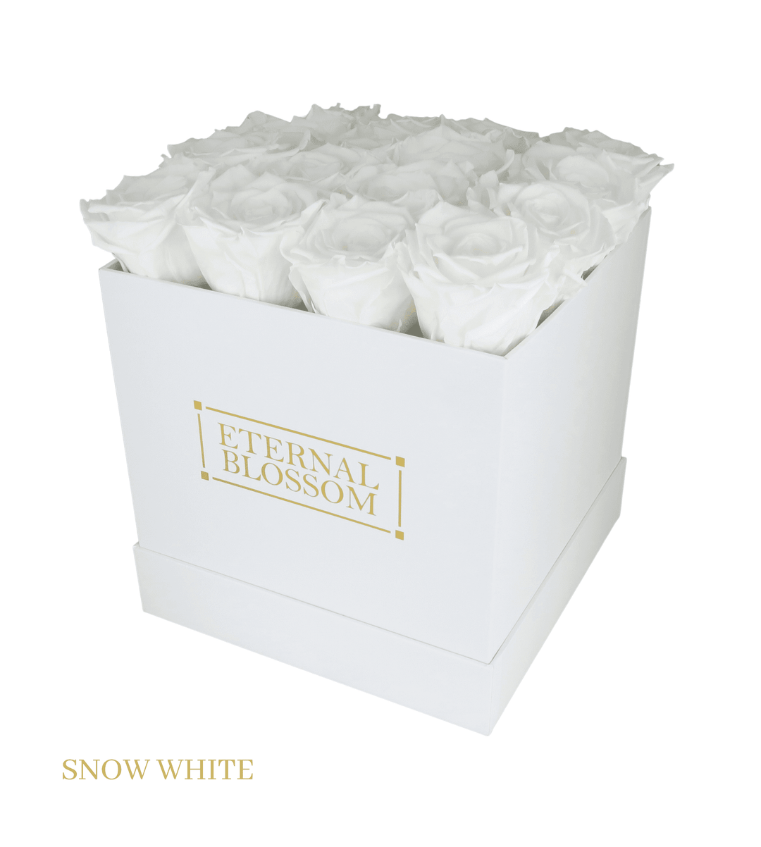 16 Piece Blossom Box - White Box - All Colours of Year Lasting Infinity Roses - Eternal Blossom