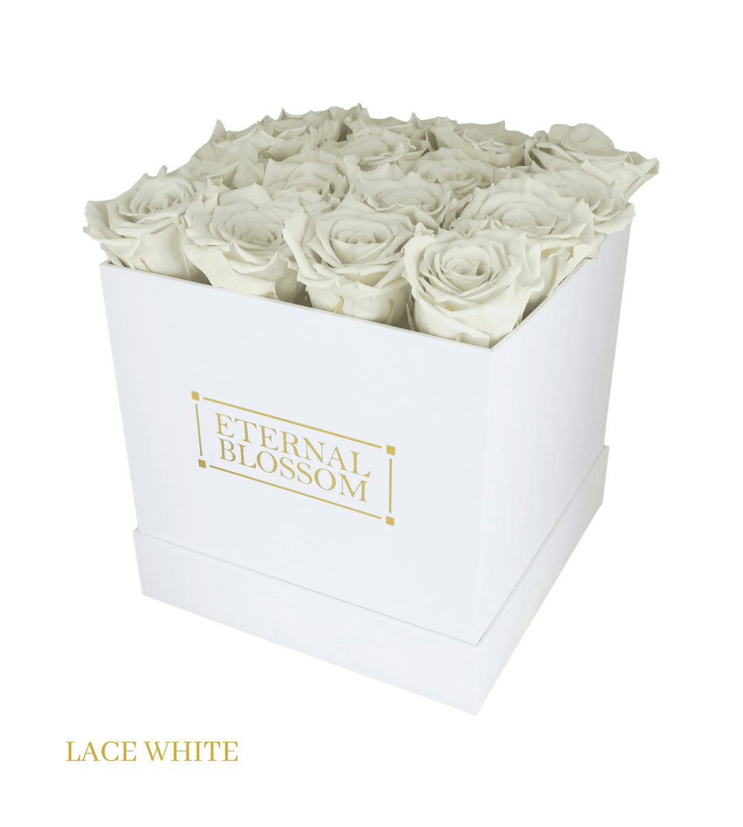 16 Piece Blossom Box - White Box - All Colours of Year Lasting Infinity Roses - Eternal Blossom