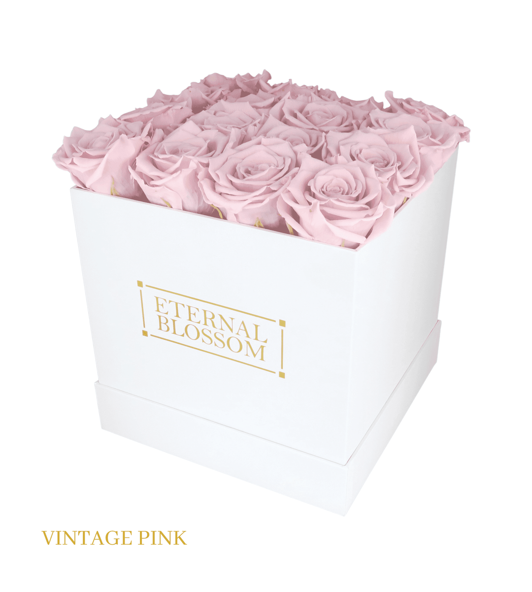 16 Piece Blossom Box - White Box - All Colours of Year Lasting Infinity Roses - Eternal Blossom