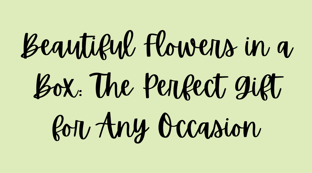 Beautiful Flowers in a Box: The Perfect Gift for Any Occasion