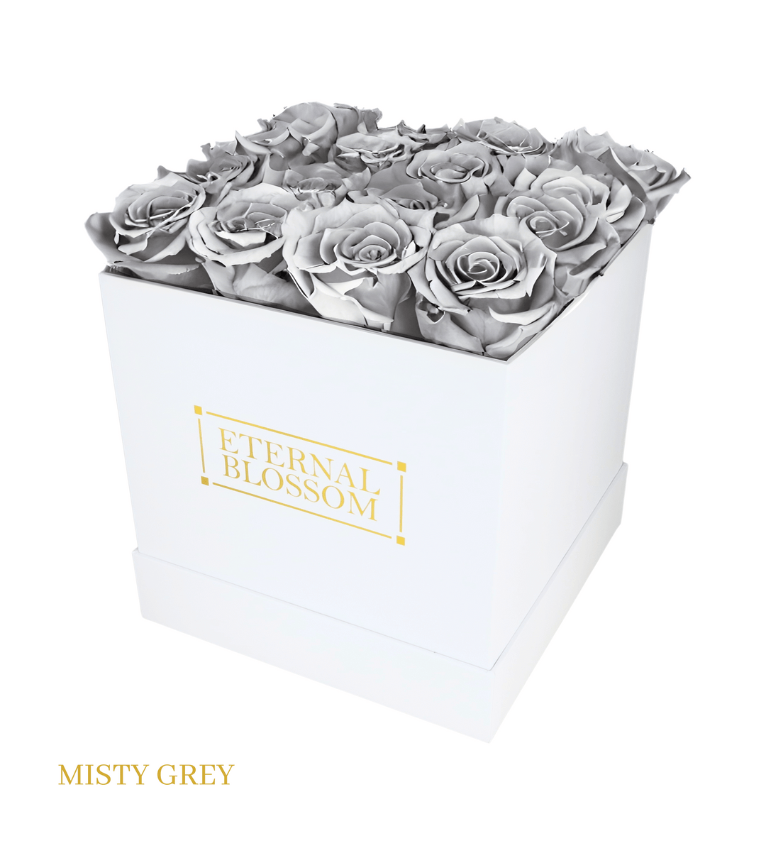 16 Piece Blossom Box - White Box - All Colours of Year Lasting Infinity Roses