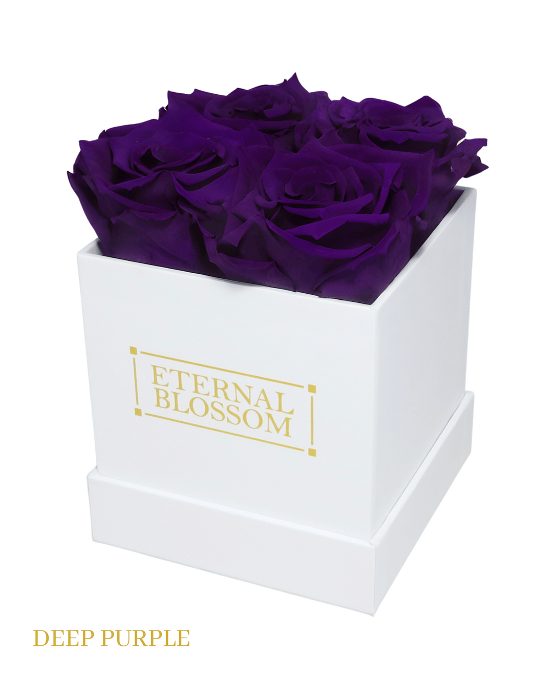 4 Piece Blossom Box - White Box - All Colours of Year Lasting Infinity Roses