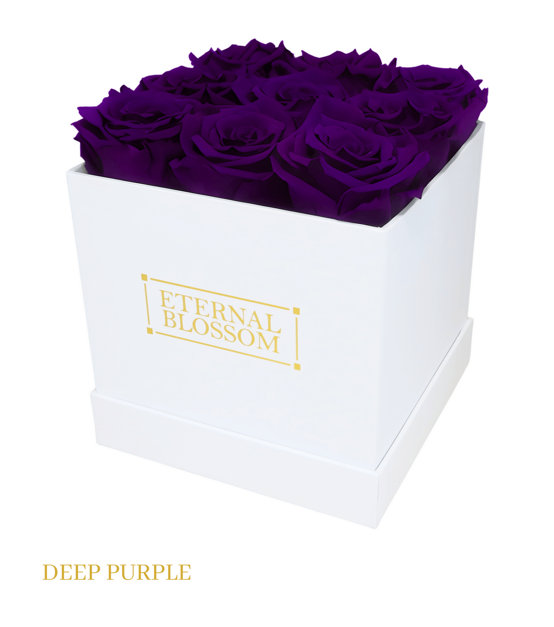 9 Piece Blossom Box - White Box - All Colours of Year Lasting Infinity Roses