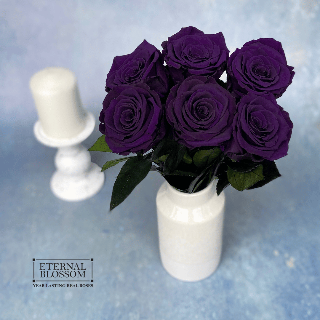 Ten Eternal Roses Half a Dozen Long Stem Roses - Year Lasting Infinity Roses – Eternal ...