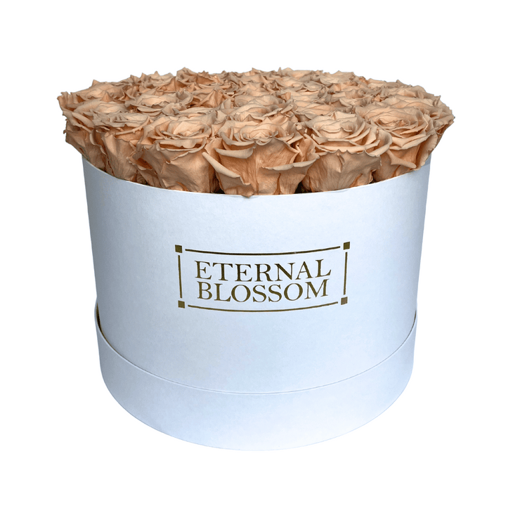 Extra Large Round Blossom Box - Year Lasting Rose Arrangement - White Box