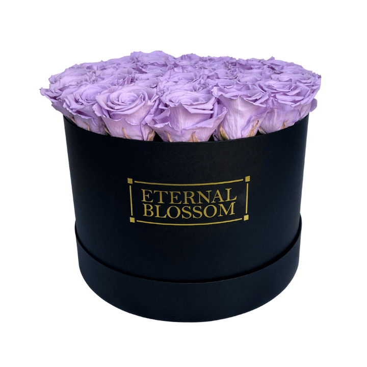 Extra Large Round Blossom Box - Year Lasting Rose Arrangement - Black Box