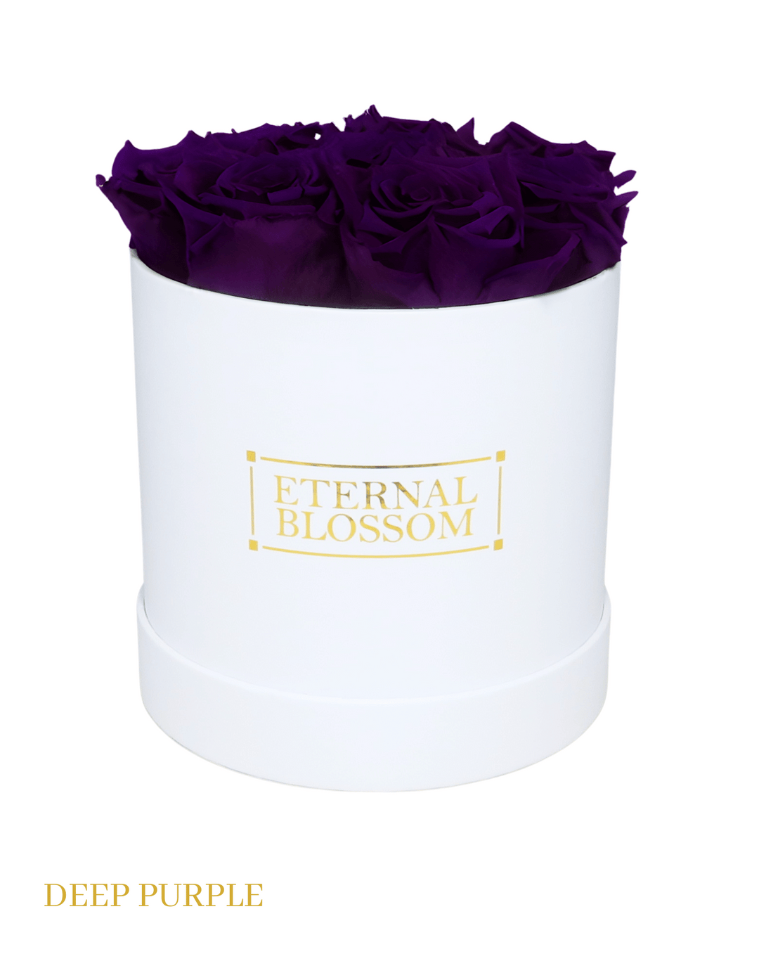 Medium Round Blossom Box - White Box - All Colours of Year Lasting Infinity Roses