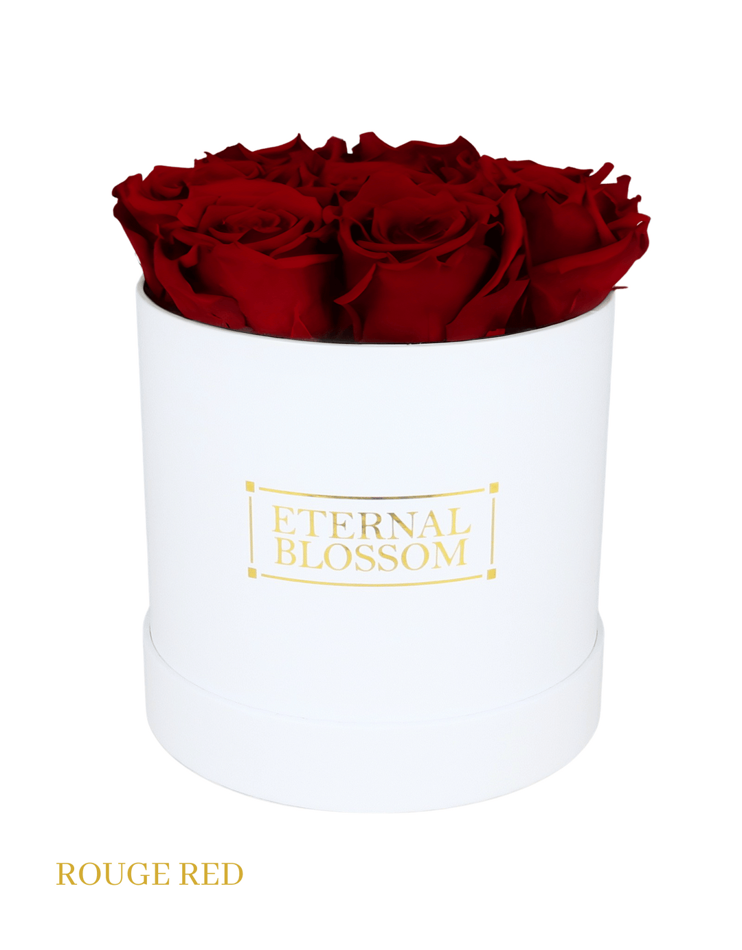 Medium Round Blossom Box - White Box - All Colours of Year Lasting Infinity Roses