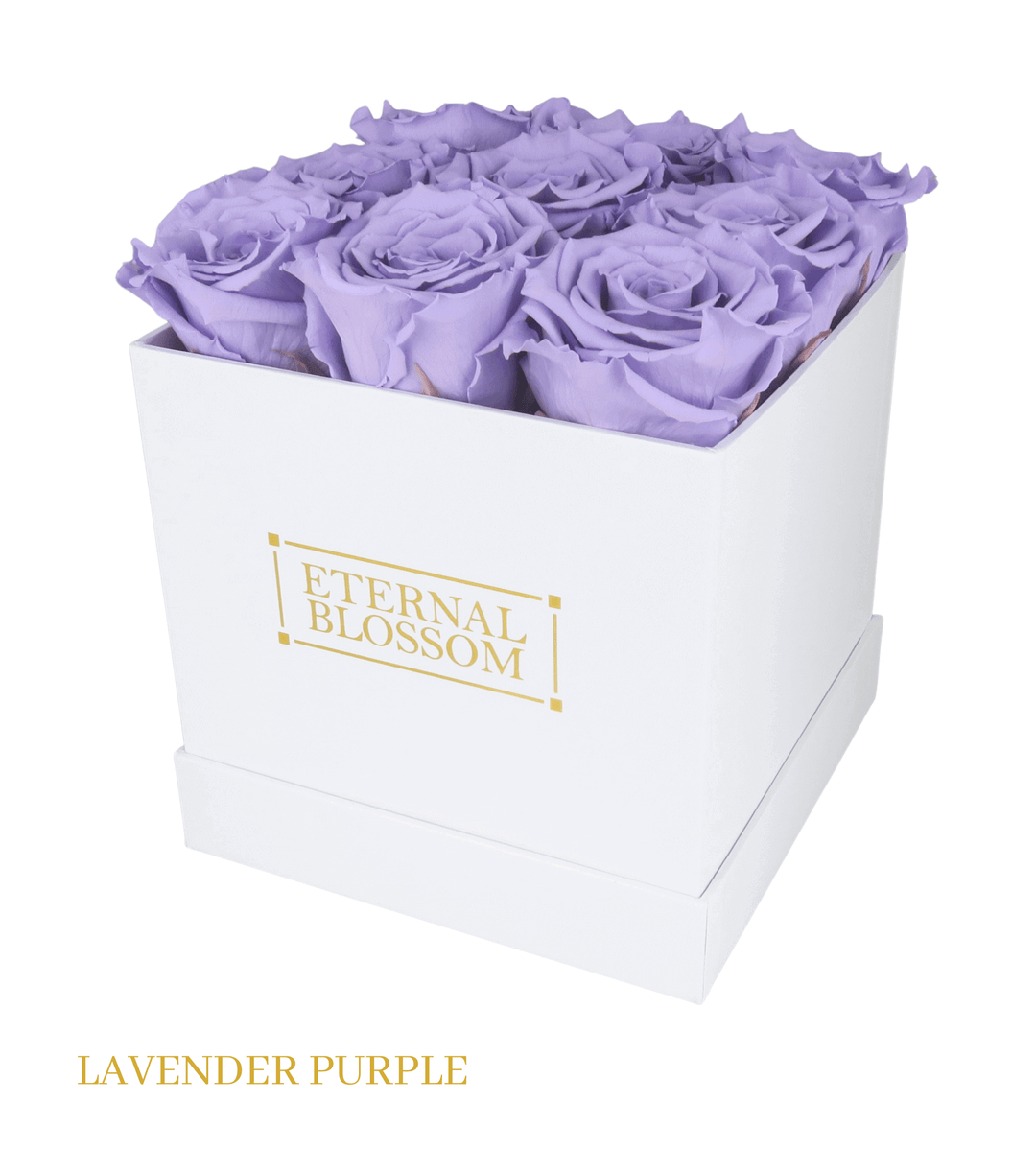 9 Piece Blossom Box - White Box - All Colours of Year Lasting Infinity Roses