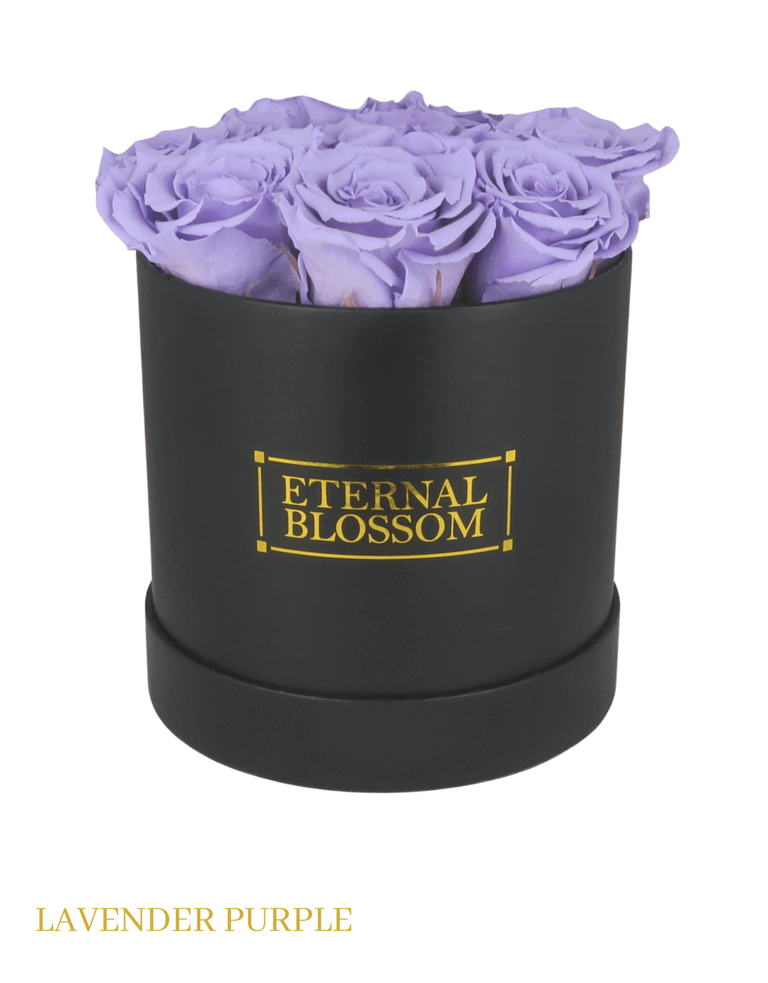 Medium Round Blossom Box - Black Box - All Colours of Year Lasting Infinity Roses