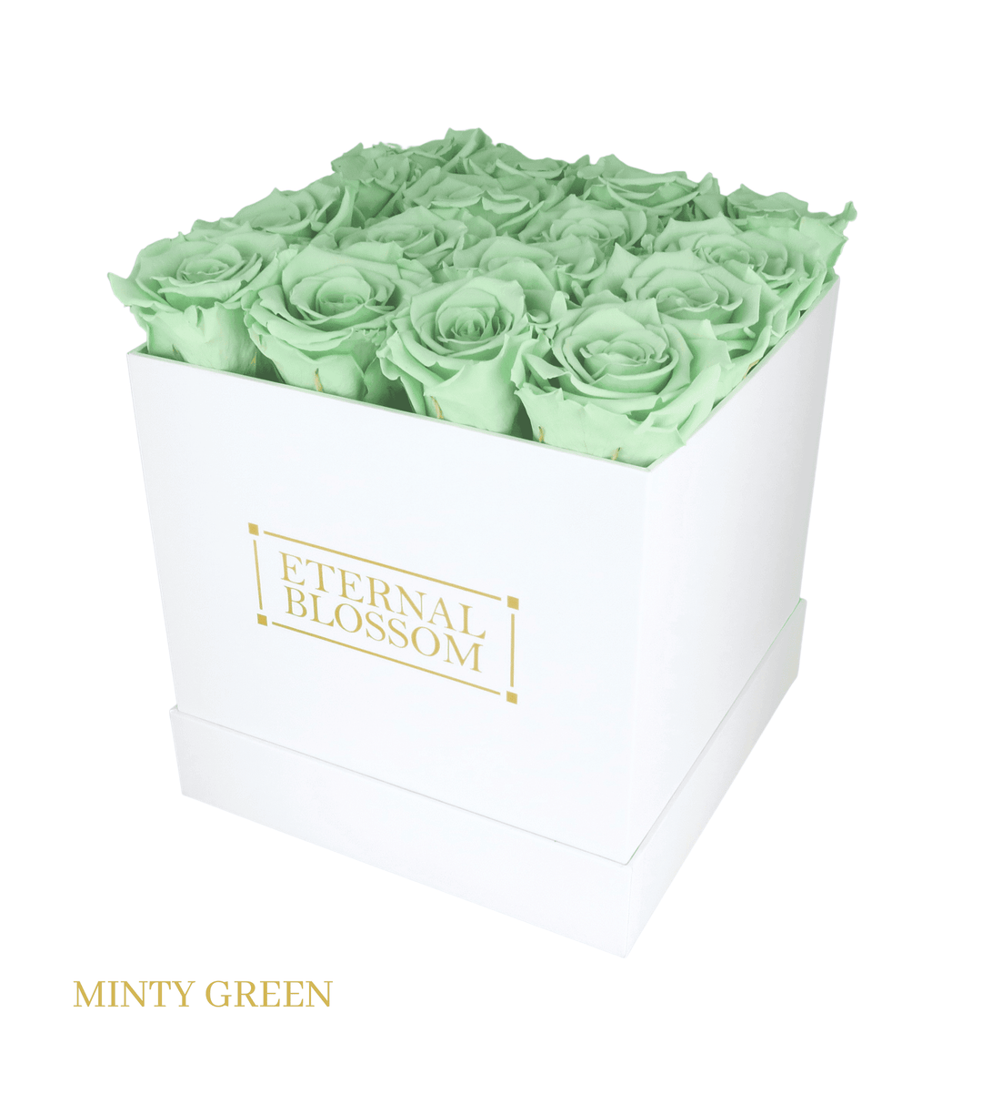 16 Piece Blossom Box - White Box - All Colours of Year Lasting Infinity Roses - Eternal Blossom