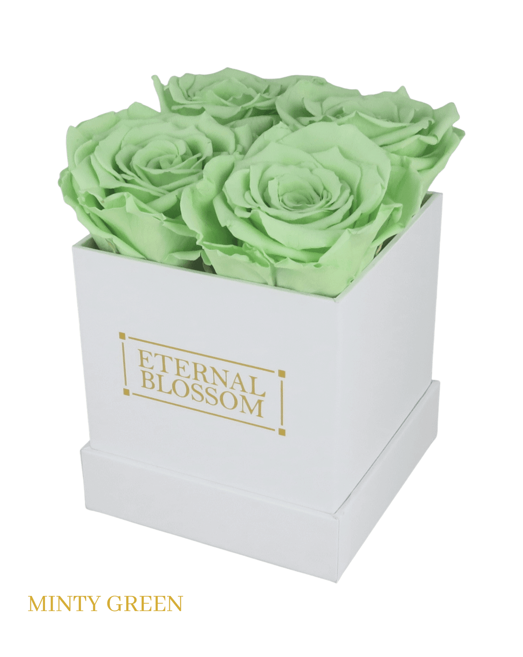 4 Piece Blossom Box - White Box - All Colours of Year Lasting Infinity Roses - Eternal Blossom