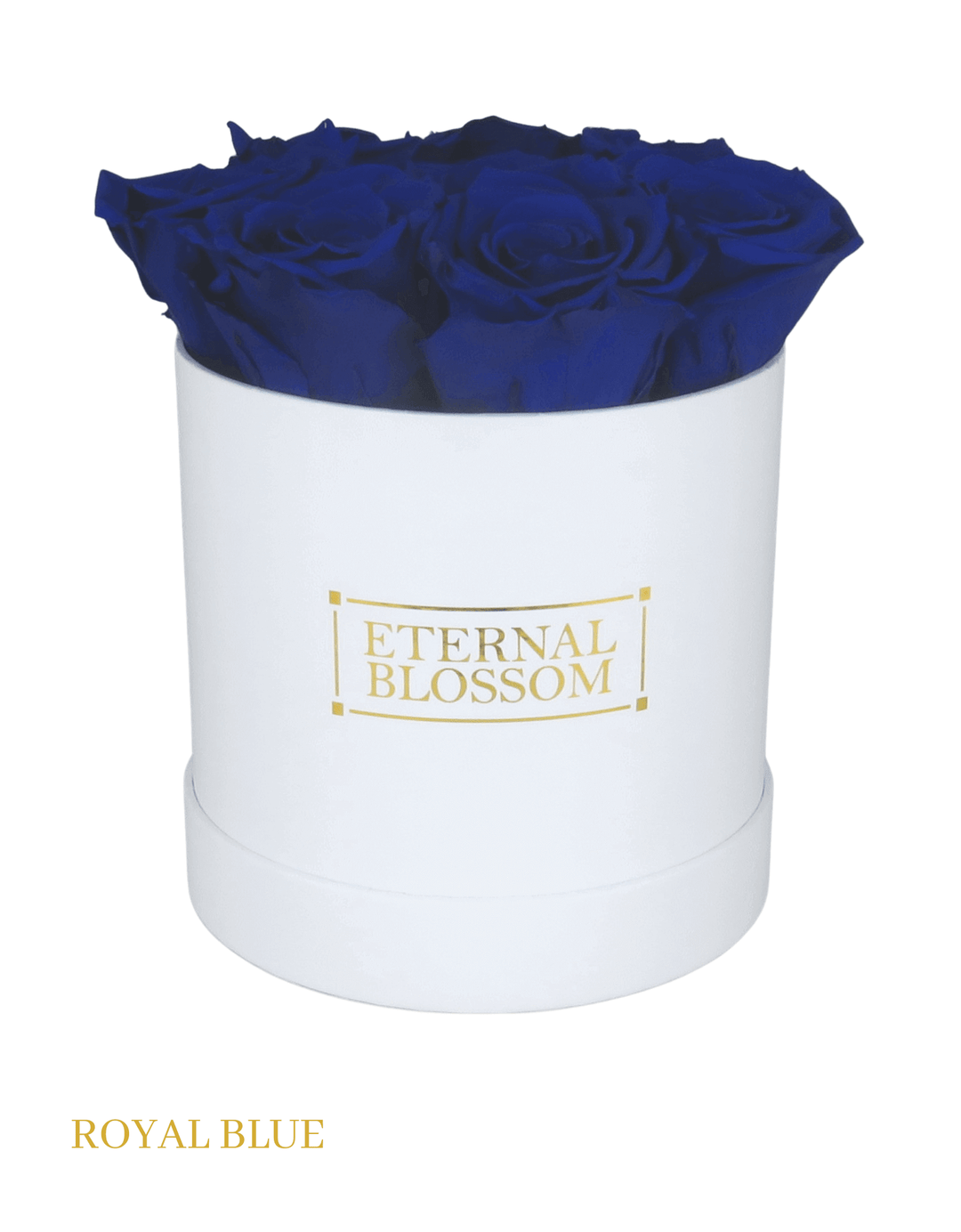 Medium Round Blossom Box - White Box - All Colours of Year Lasting Infinity Roses