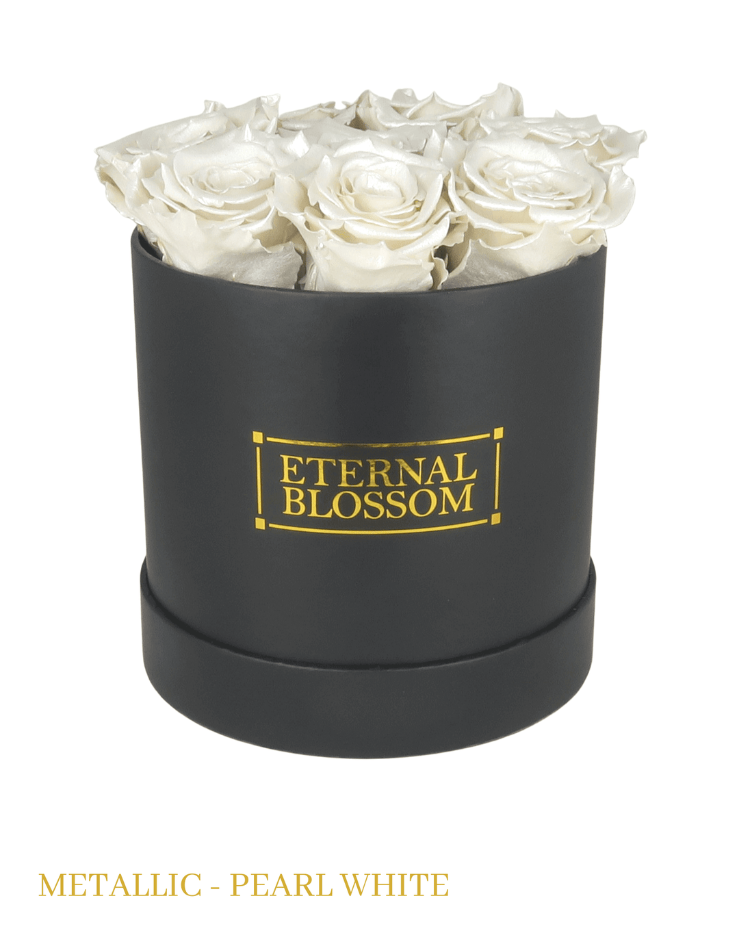 Medium Round Blossom Box - Black Box - All Colours of Year Lasting Infinity Roses