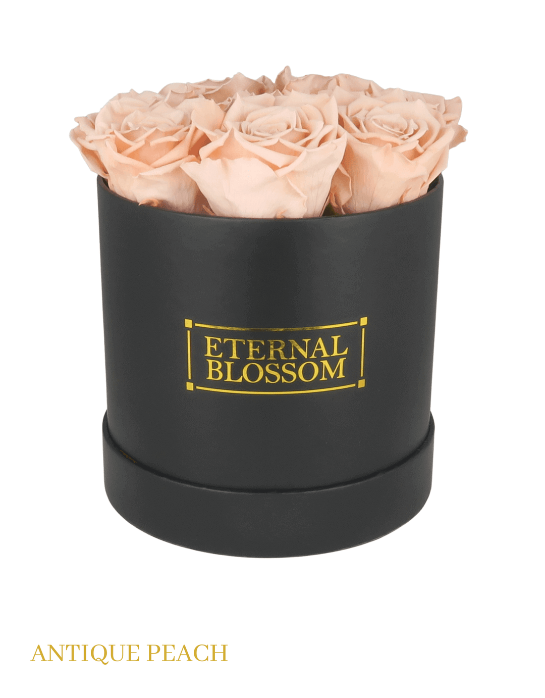 Medium Round Blossom Box - Black Box - All Colours of Year Lasting Infinity Roses