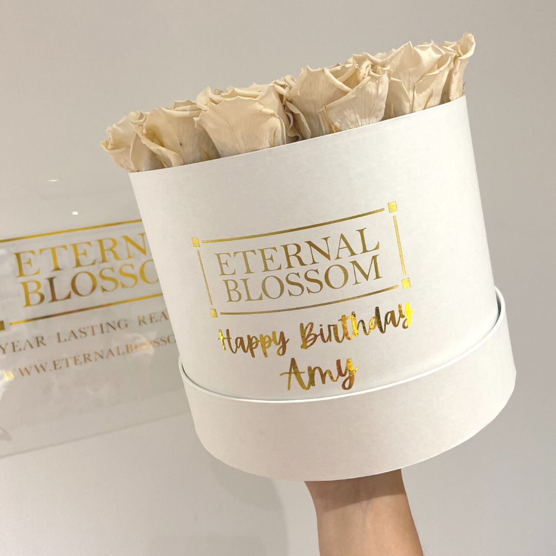 Personalised Round Blossom Box - Large Arrangement