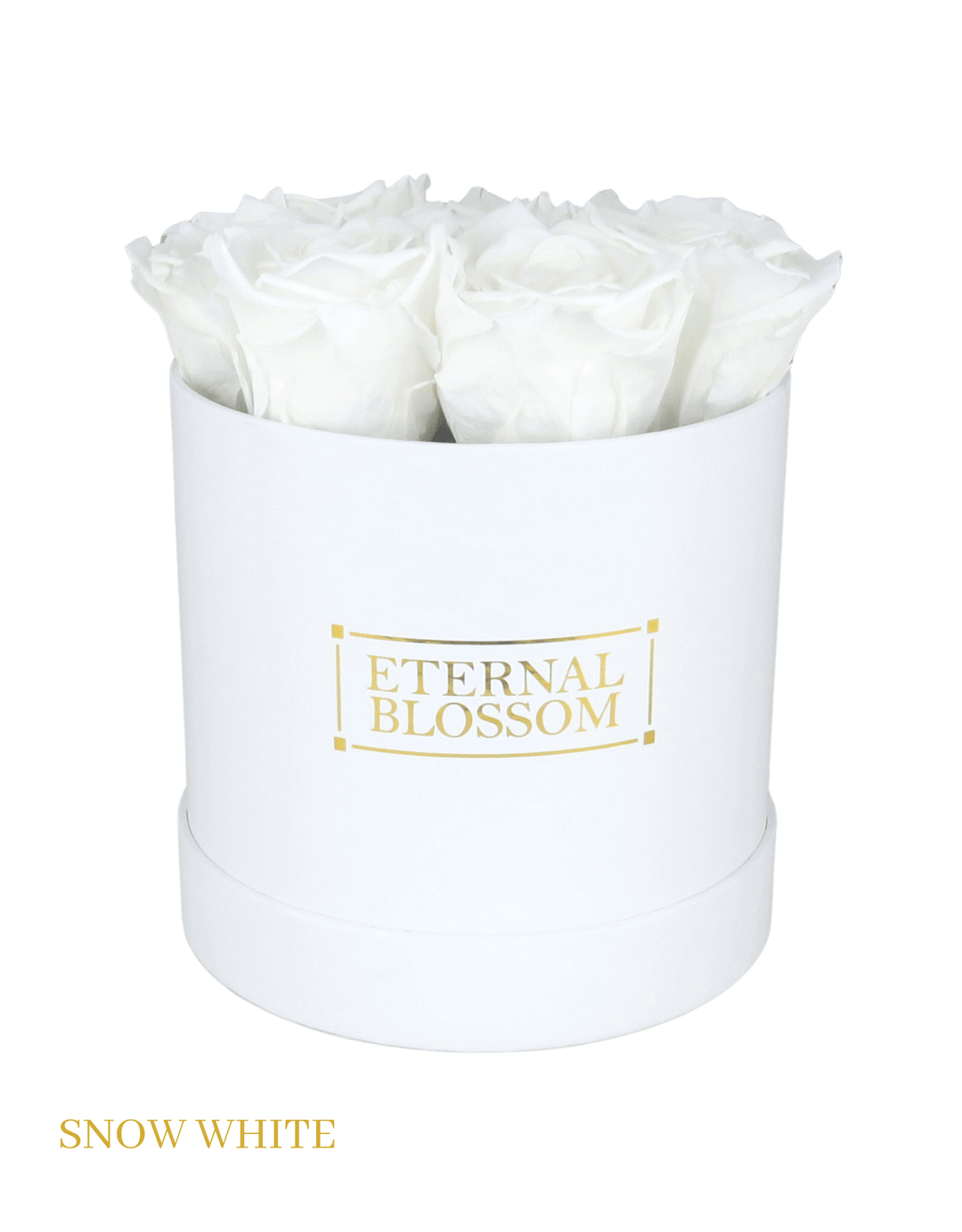 Medium Round Blossom Box - White Box - All Colours of Year Lasting Infinity Roses