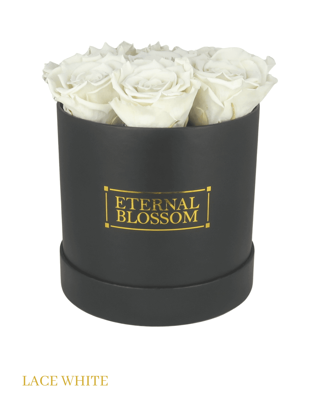 Medium Round Blossom Box - Black Box - All Colours of Year Lasting Infinity Roses