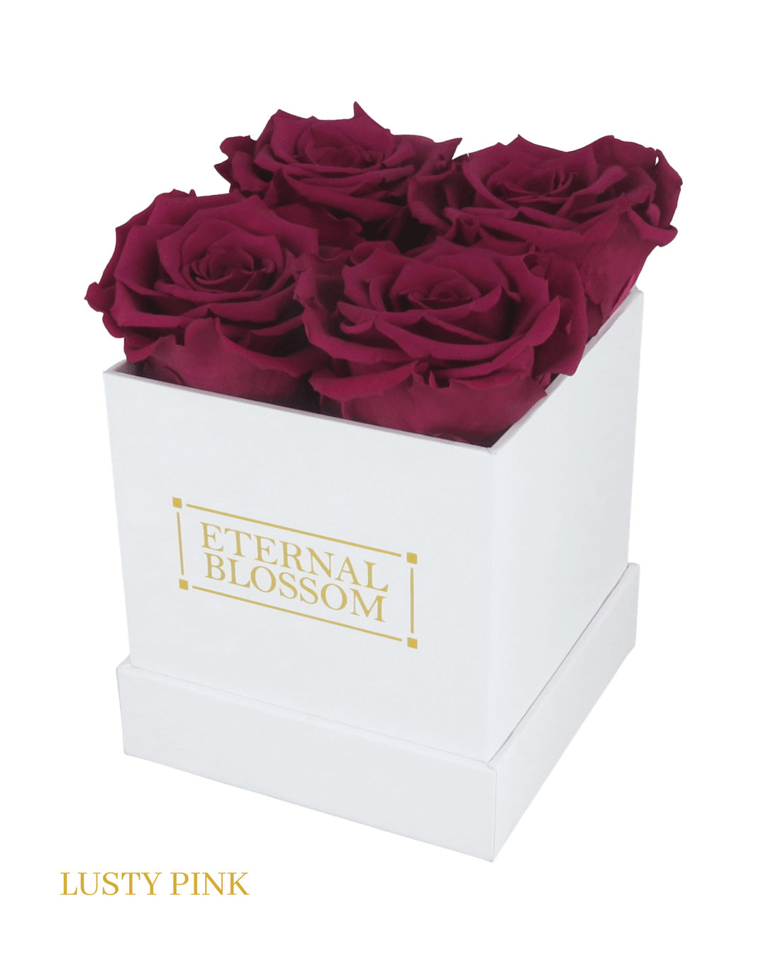 4 Piece Blossom Box - White Box - All Colours of Year Lasting Infinity Roses - Eternal Blossom