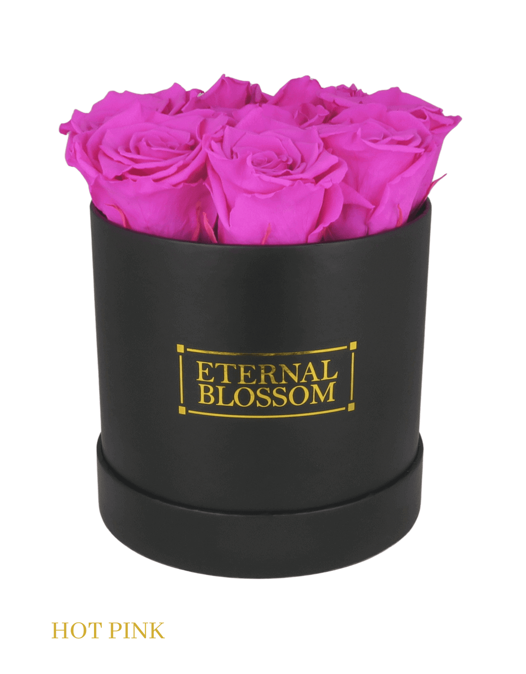 Medium Round Blossom Box - Black Box - All Colours of Year Lasting Infinity Roses