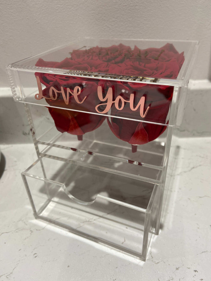 Personalised 4 Piece Make up/ Storage Blossom Box
