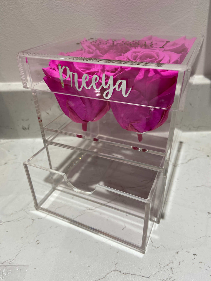 Personalised 4 Piece Make up/ Storage Blossom Box