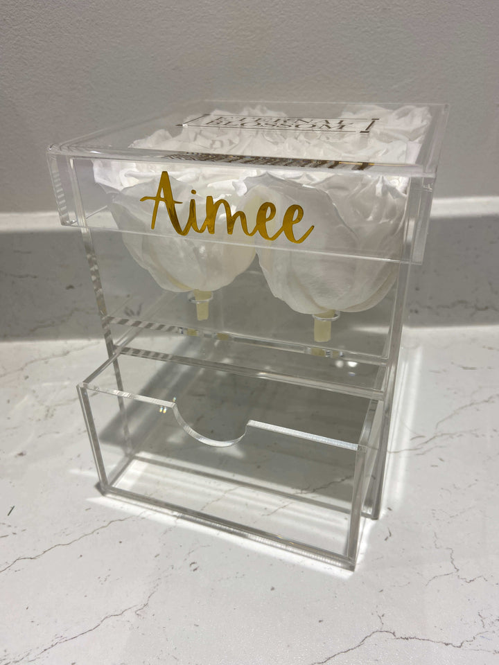 Personalised 4 Piece Make up/ Storage Blossom Box