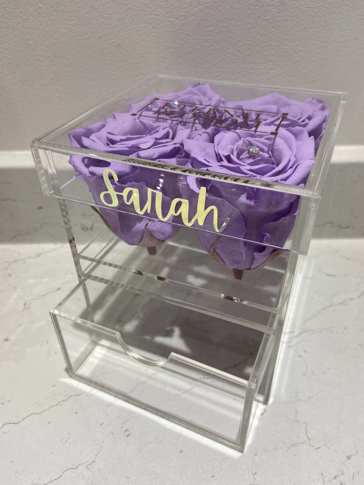 Personalised 4 Piece Make up/ Storage Blossom Box