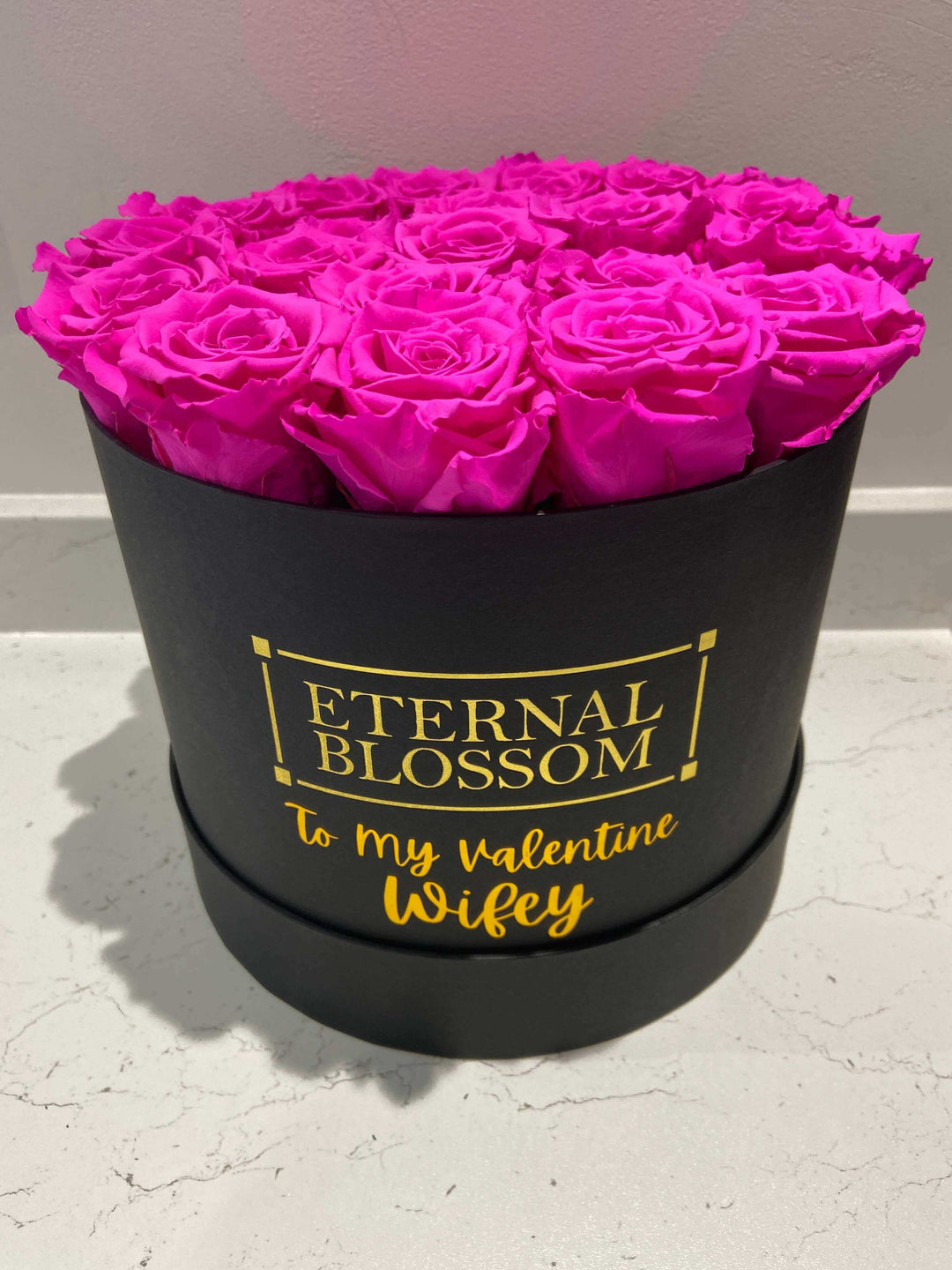 Personalised Round Blossom Box - Large Arrangement