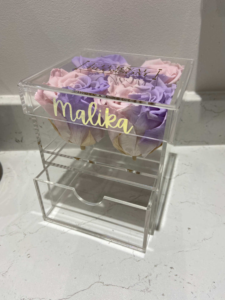 Personalised 4 Piece Make up/ Storage Blossom Box