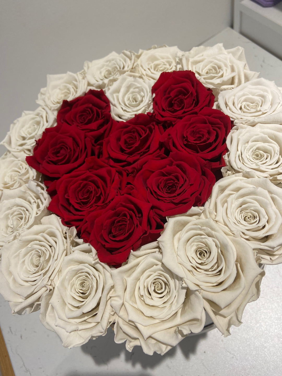 XL Red Ecuadorian Eternity Heart Shape Flowers Preserved Roses