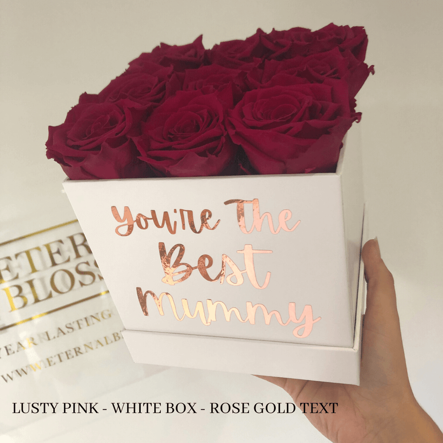Eternal Blossom | Personalised 9 Rose Box | Infinity Roses Year Lasting