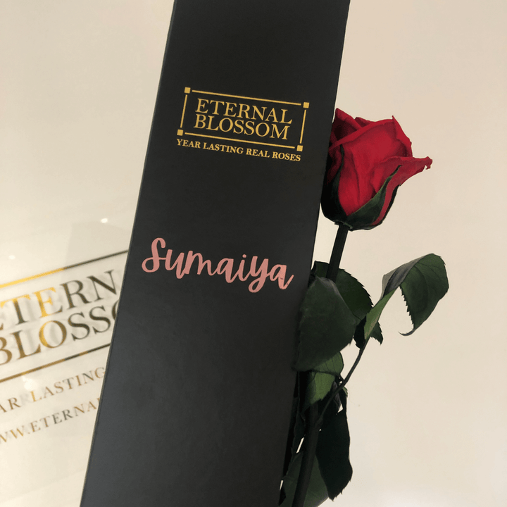 Personalised Individual Long Stem Rose - Year Lasting Infinity Roses